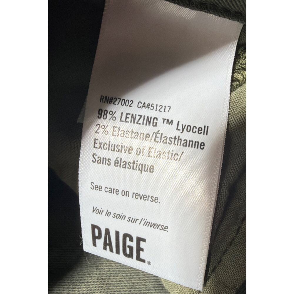 Paige Jeans Reed Army Green Jogger Pants Womens Size 26 - Picture 4 of 9